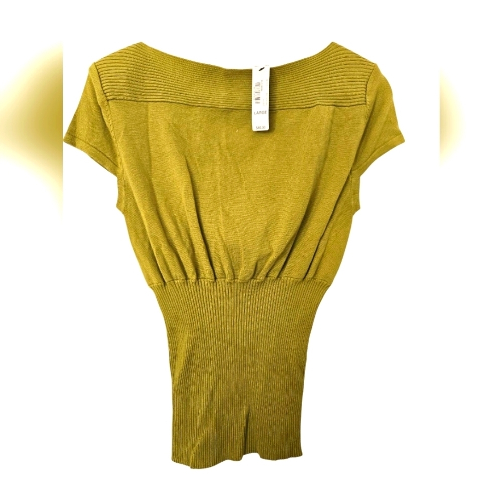 Worthington Women's Olive Green Ribbed Top Size Lg - Picture 2 of 5